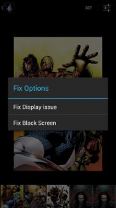 Selecting Fix Options from menu options